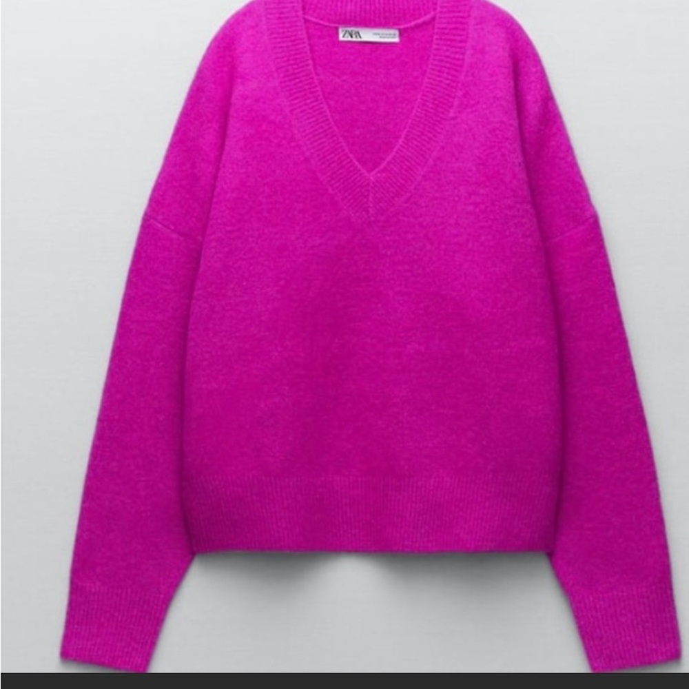 Zara size large fuchsia sweater